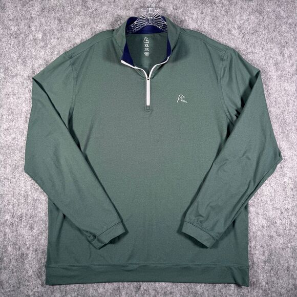 Rhoback 1/4 Zip Pullover Shirt Mens Size XL Green Performance Golf Office Walk - Picture 2 of 10
